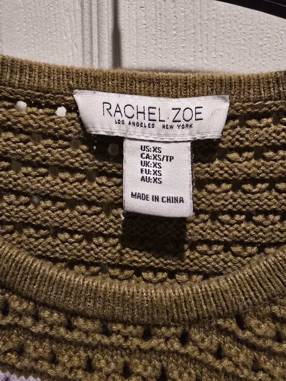 Rachel Zoe Olive, Yellow, Lavender & Blue Striped Crochet Sweater - Picture 4 of 4